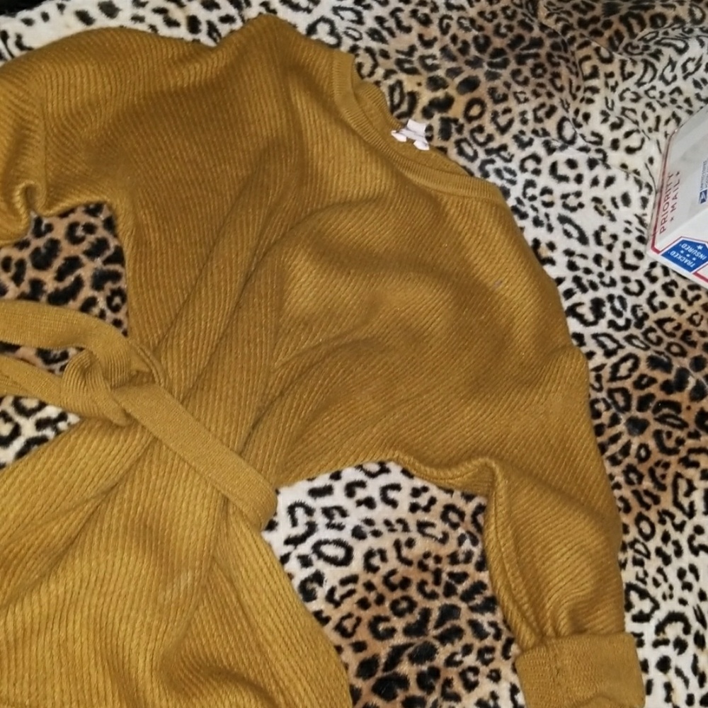 Mustard chunky tunic with belt